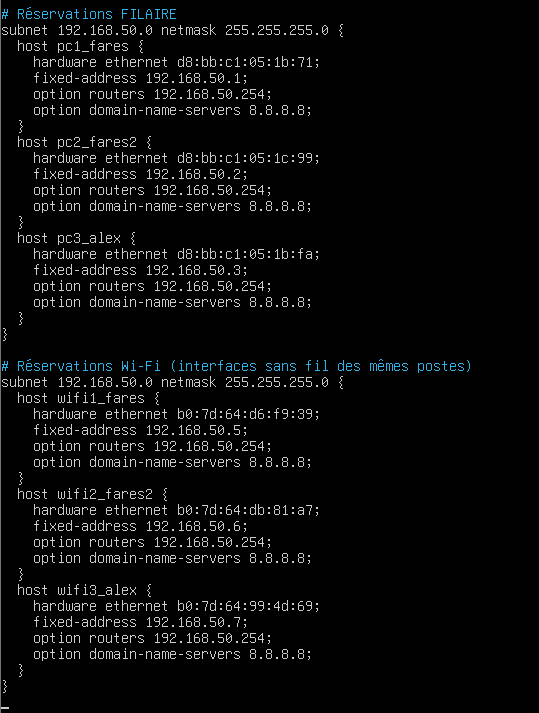Configuration Serveur DHCP Linux